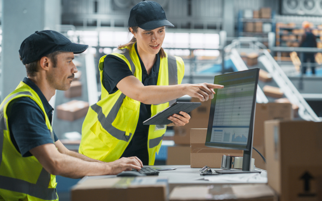 Image Of Workers In Warehouse