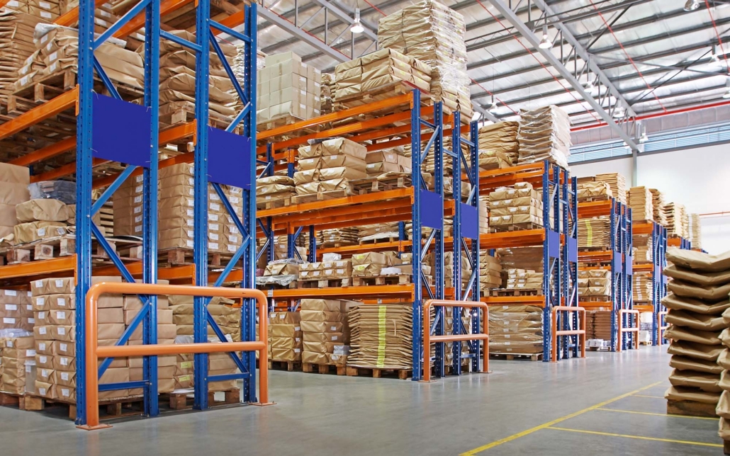 Warehouse With Multilayer Racks In A Factory